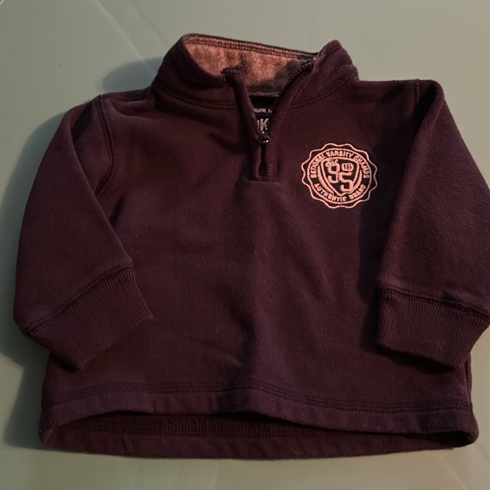12m-Dark Blue Quarter-Zip Sweatshirt